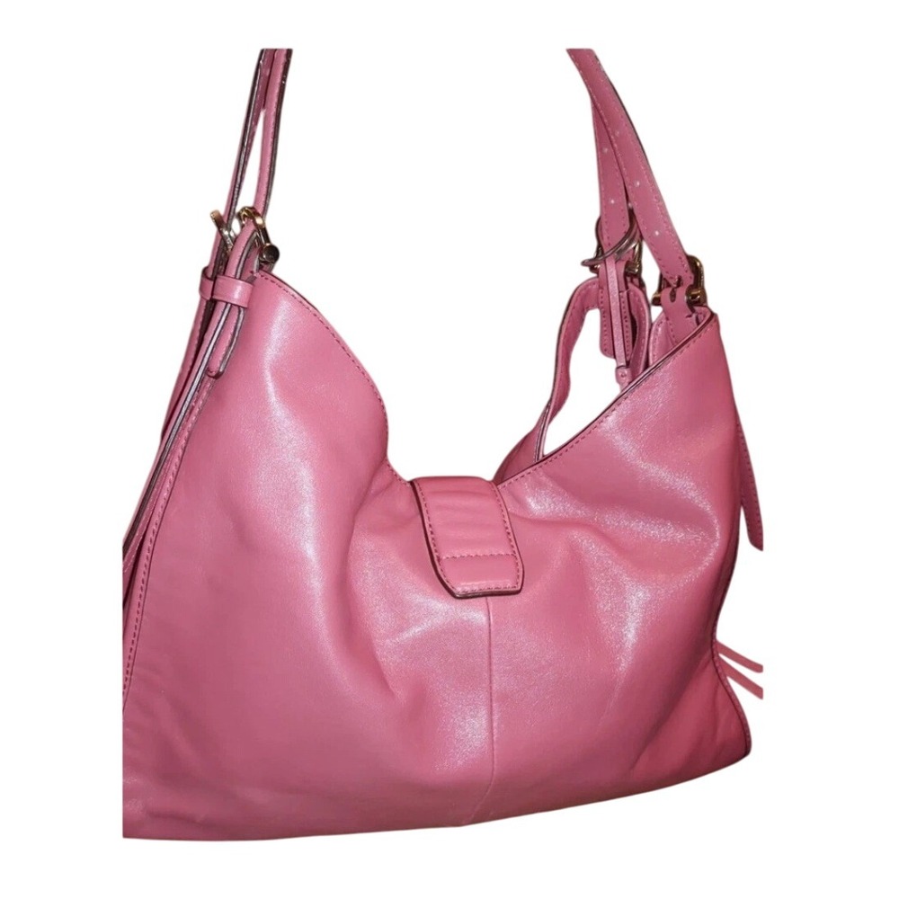 Coach Pink Leather Hobo Shoulder Bag Turn Lock Gold Tone Horse Carriage Tag - Picture 4 of 8